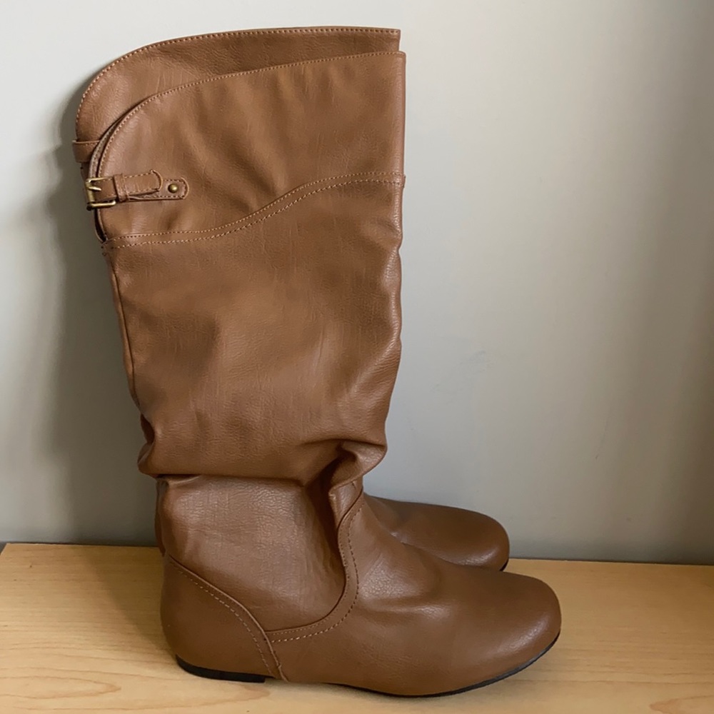 Tan slouchy boots